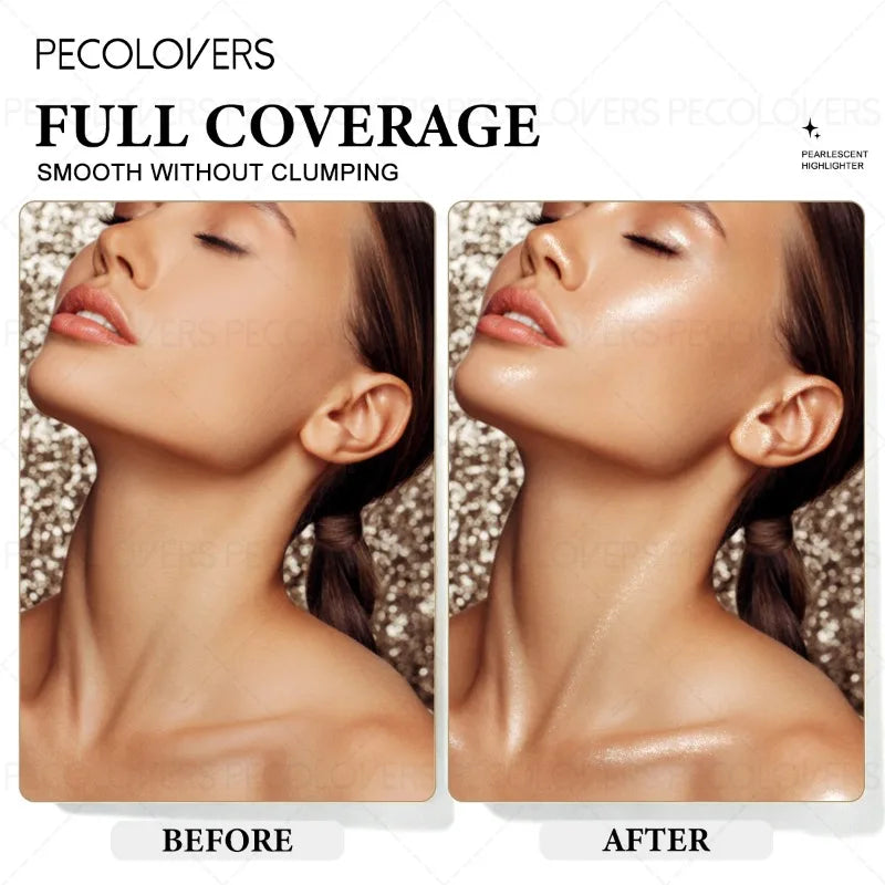 1PC Face Highlight Palette, White Silver and Champagne, Brightening Face Highlight, Waterproof, Facial Cosmetics Qme