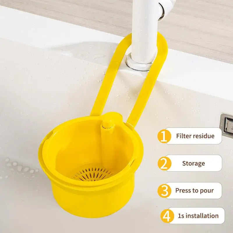 Creative Kitchen Sink Hanging Strainer Basket Detachable Openable Qme yellow