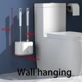 Toilet brush set Toilet brush TPR soft hair long handle creative home toilet one drag two silicone Qme Wall hanging