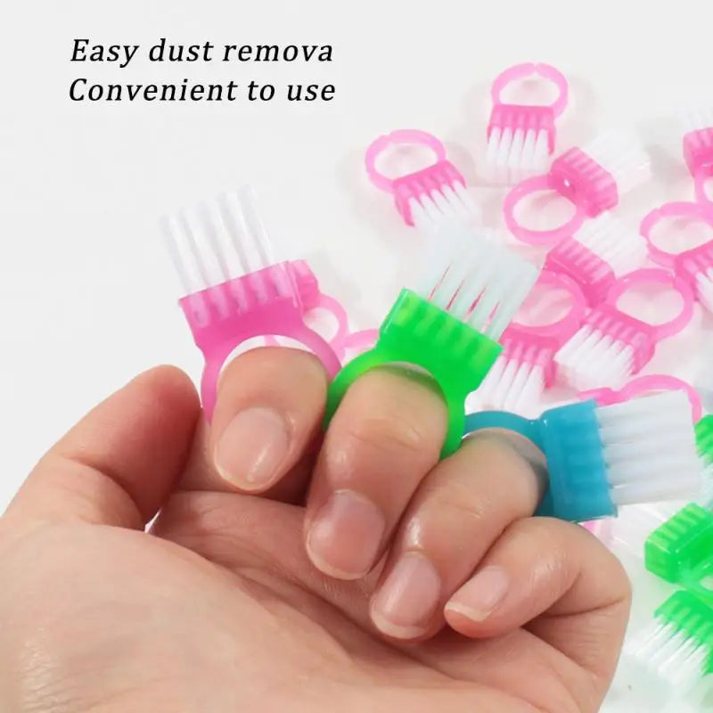 Mini Ring Nail Dust Cleaning Brush Soft Bristle Tool DIY Professional Qme