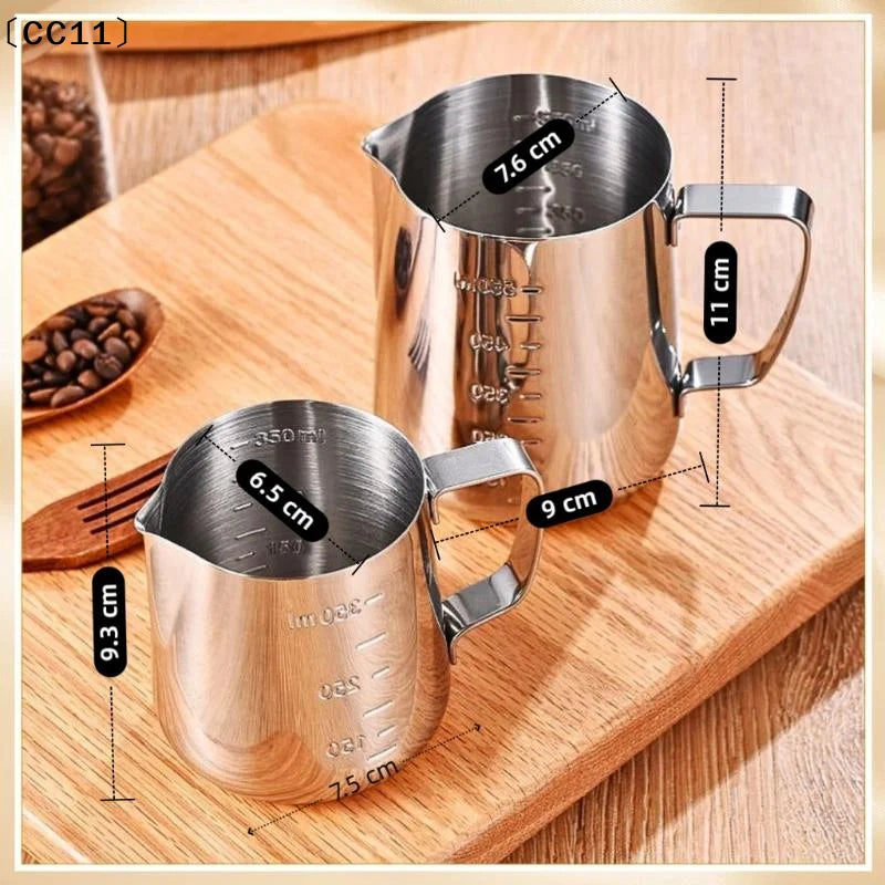 Stainless Steel Milk Frother Jug Coffee Frothing Latte Pitcher Qme