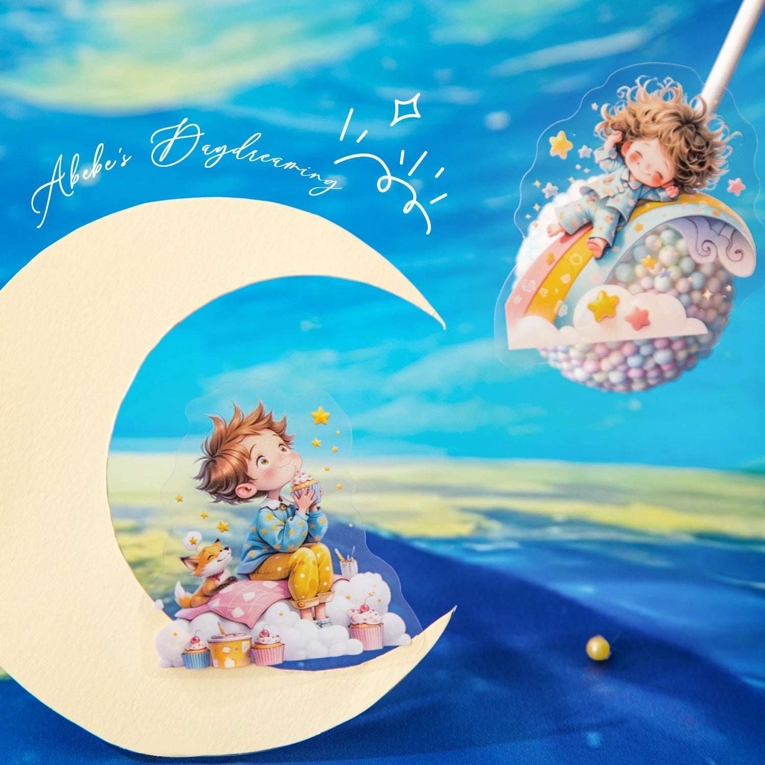 20 Sheets Dreamy Aesthetic Cute Character Sticker Pack for Scrapbook Journal DIY Collage Photo Frame Decor Qme