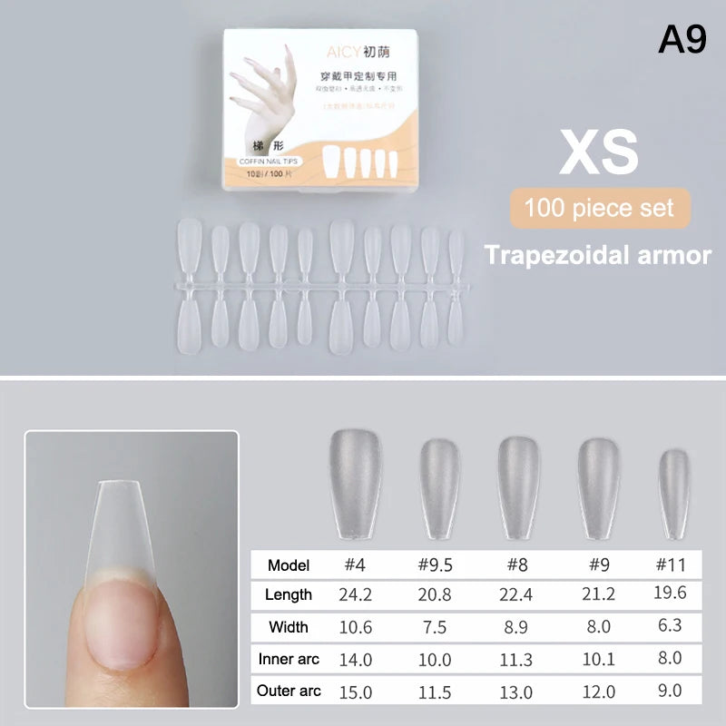 Box Matte Medium Short Press Nails Matt Soft Gel Fake No Polishing Qme A9