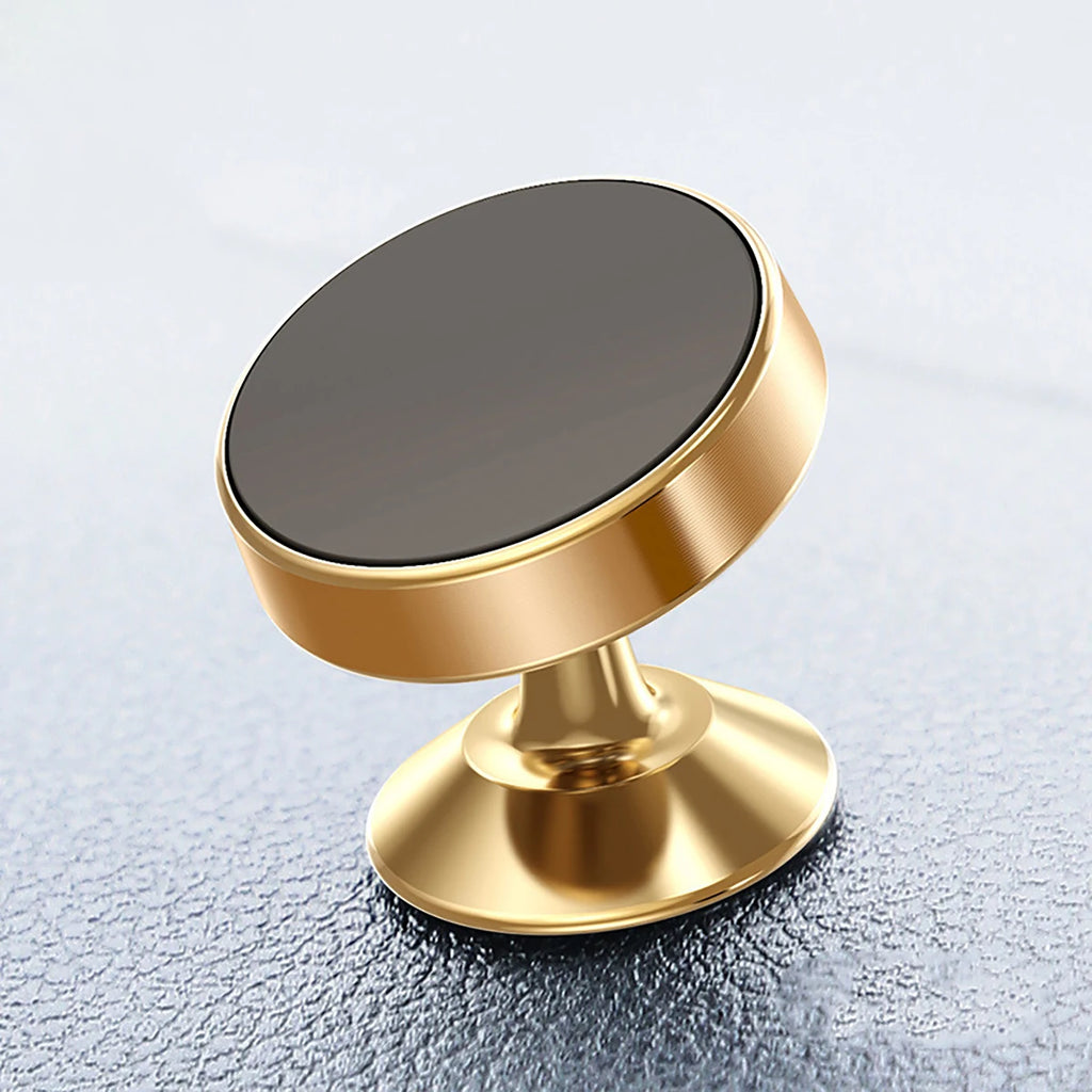 1 Metal Material Circular Mini Magnetic Phone Holder Car Qme Gold