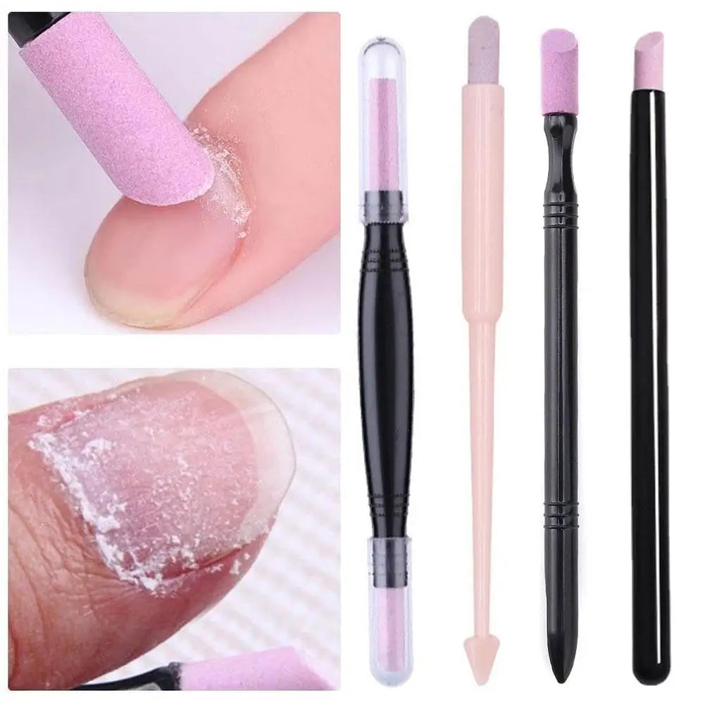 Nail Sanding Sticks File Cuticle Stone Pusher Care Tool Art Pen Qme