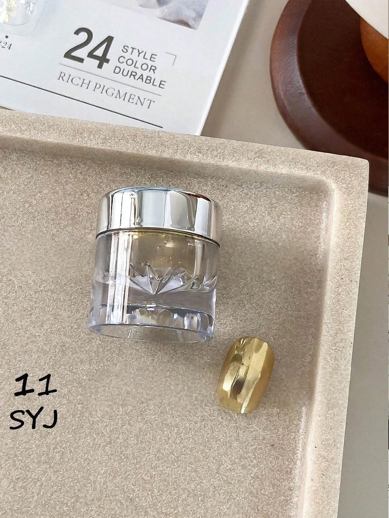 1 High-end Mirror Magic Powder Storage Box Colorful Bright Nail Art Qme 11