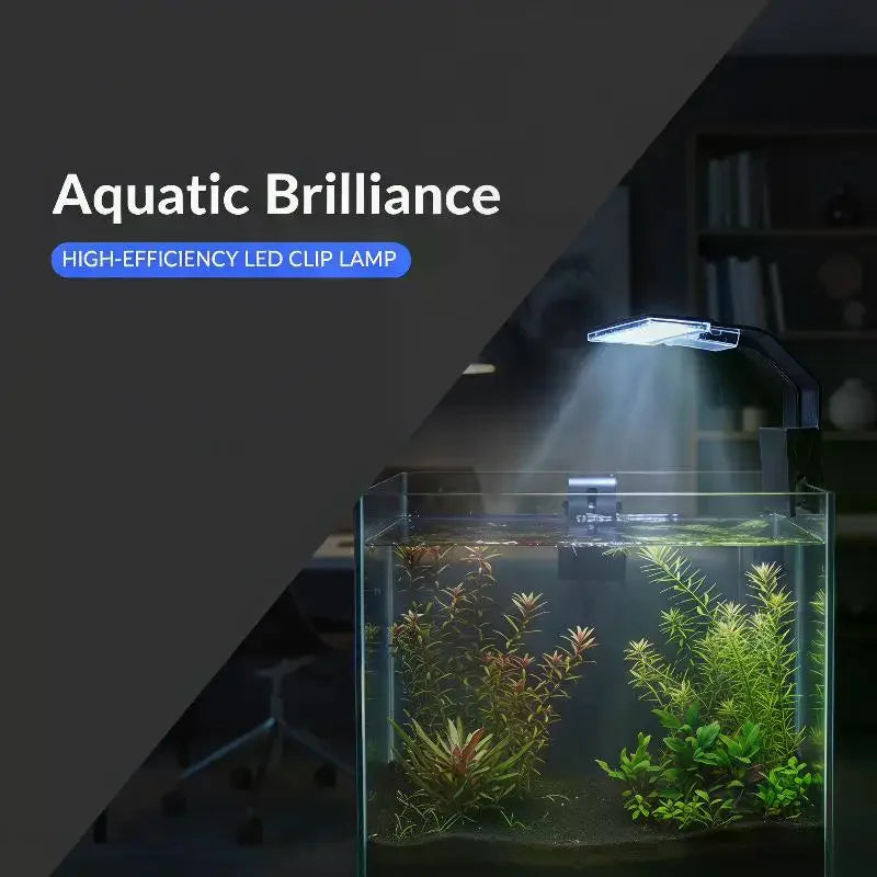 Ultra-Thin LED Aquarium Light Clip-On Fish Tank Light With 3 Color Modes Full Spectrum Bright Lamp for Aquarium Fish Tank Decor Qme