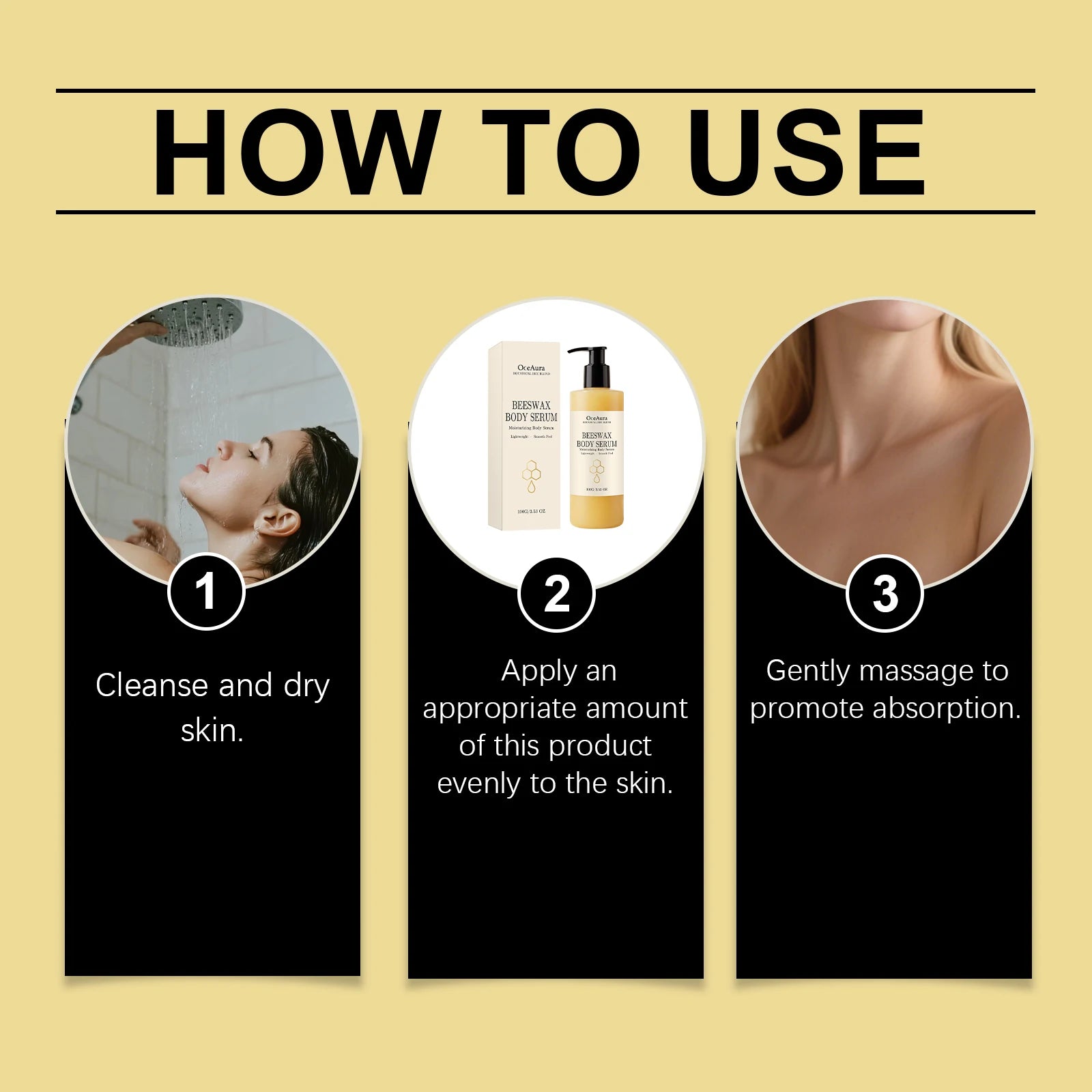 OceAura Beeswax Body Serum Botanical Plant Extract Nourishing Deep Hydration Skin Elasticity Boosting Lightweight Smoothing Body Qme
