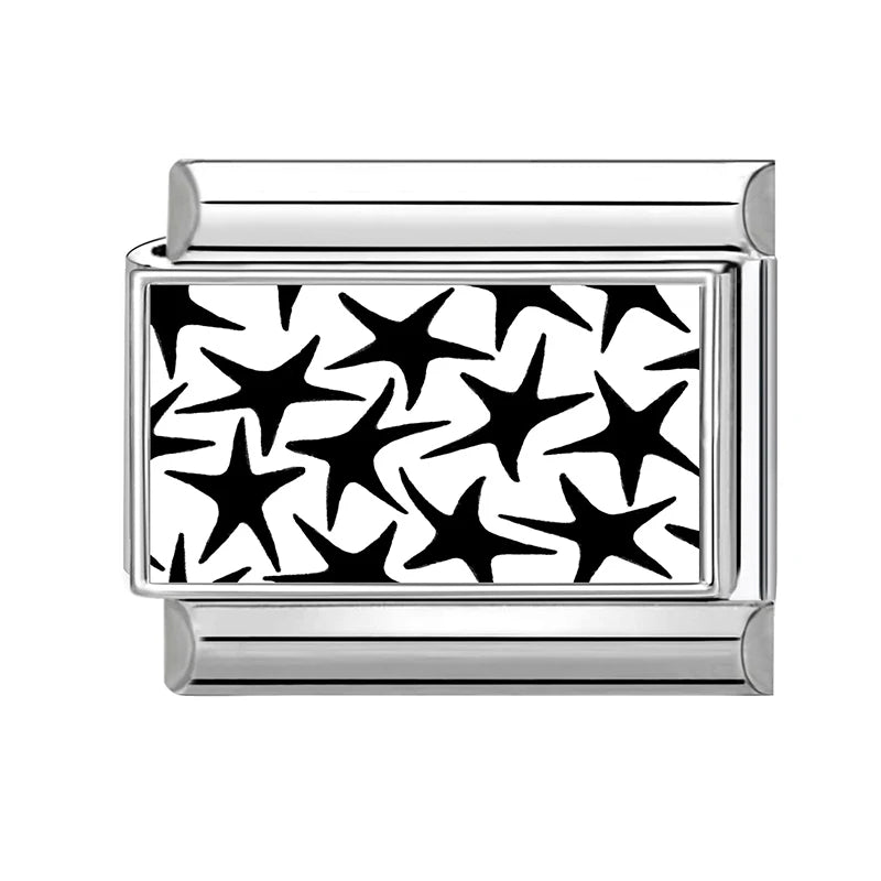 2026 New Fashion Black NO.8 Ball Cat Butterfly Italian Charms Fit 9mm Stainless Steel Women Fashion Bracelet DIY Jewelry Gifts Qme Style 16