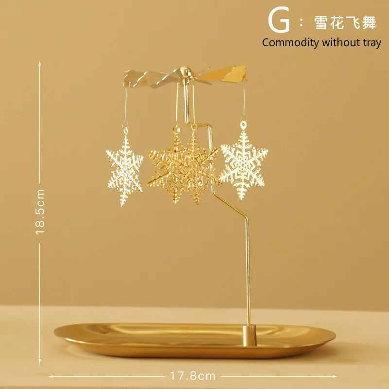 Tray Rotating Candlestick Scented Candle Romantic Walk Horse Lamp European Windmill Creative Swing Birthday Wedding Gift Qme G Excluding tray