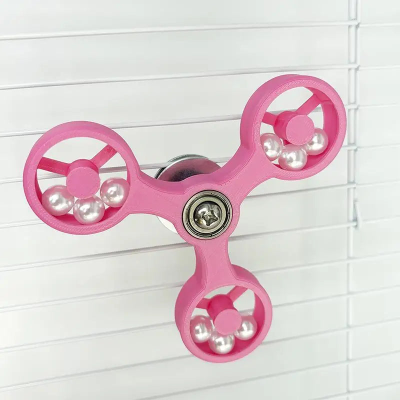 Cockatiel Conure Parakeets Interactive Bird Toys Rotating Spinner Qme pink