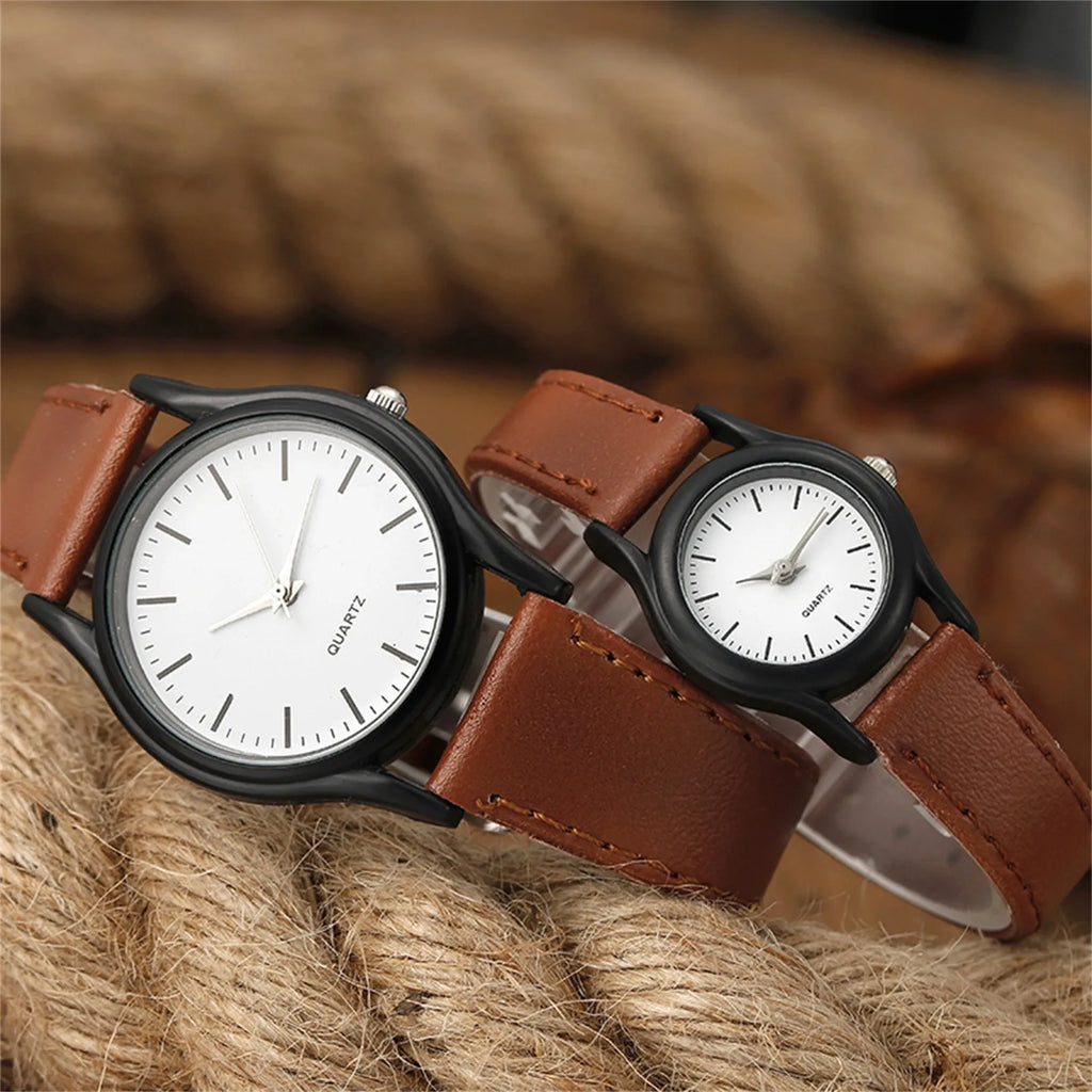 New Couples Watches Leather Strap Minimalist Fashion Quartz Wristwatches Multiple Colors Clothing Accessory Casual Simple Watch Qme