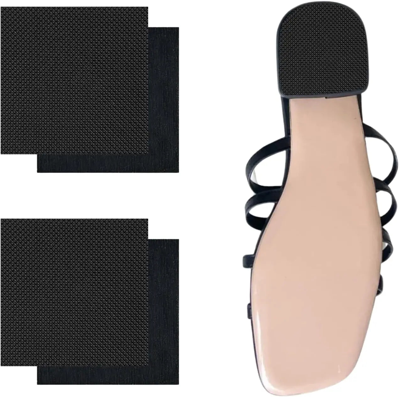 Shoe Heel Repair Rubber Pads, Cuttable Square Boot Heel Replacement, Anti-Slip Shoe Heel Repair Kit, Boot Sole Replacement Qme