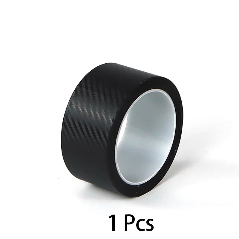 SEAMETAL Carbon Fiber Car Door Sill Edge Protection Film 3D Anti Scratch Waterproof Auto Door Threshold Stickers Qme black-1roll 3M 100mm