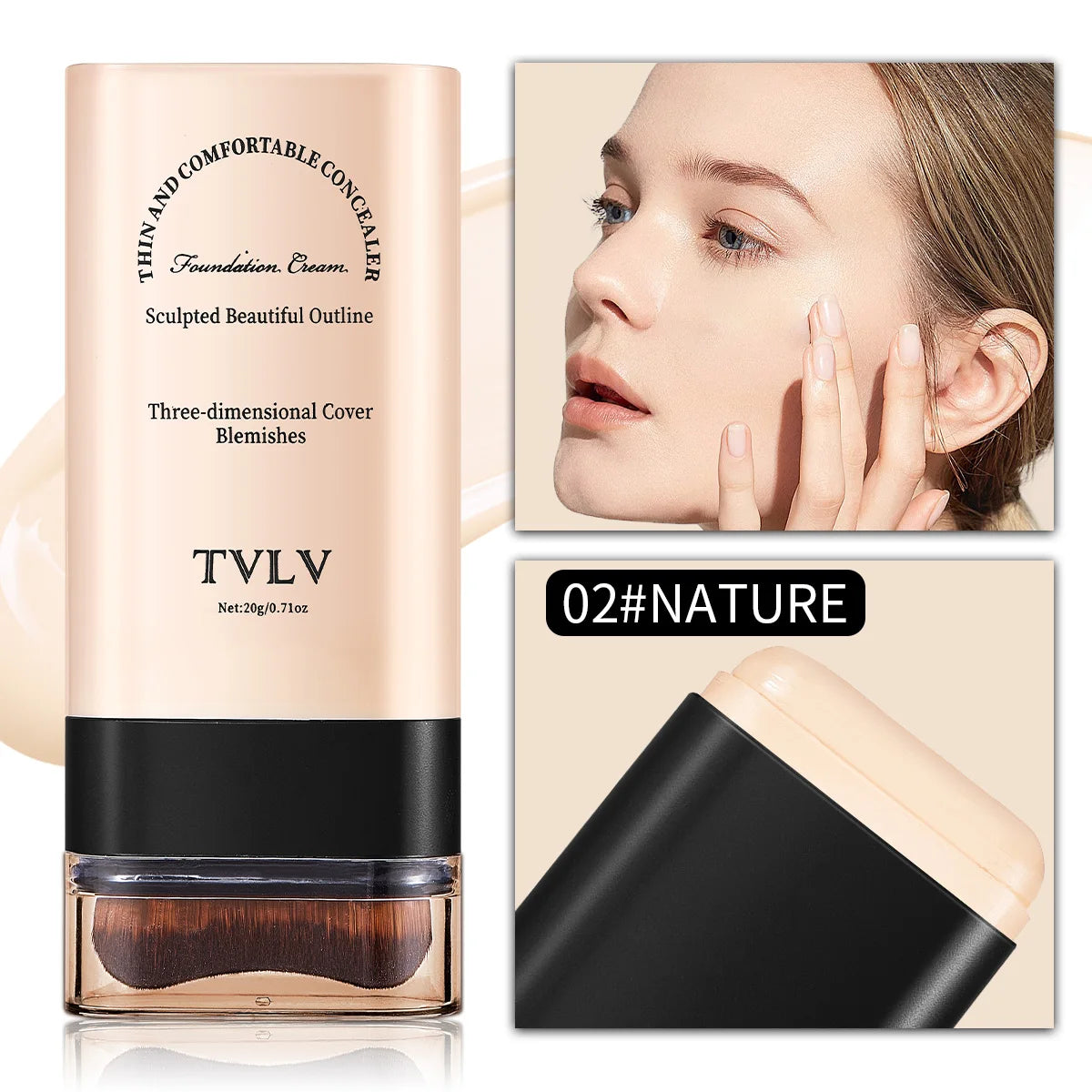 Foundation Make-up Concealer Light Thin Hold Makeup Cover Facial Qme 02 NATURE