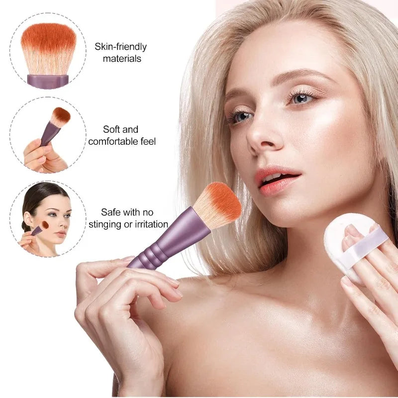 Travel Makeup Brushes Hard Case Mirror Portable Mini Go Women Girls Qme