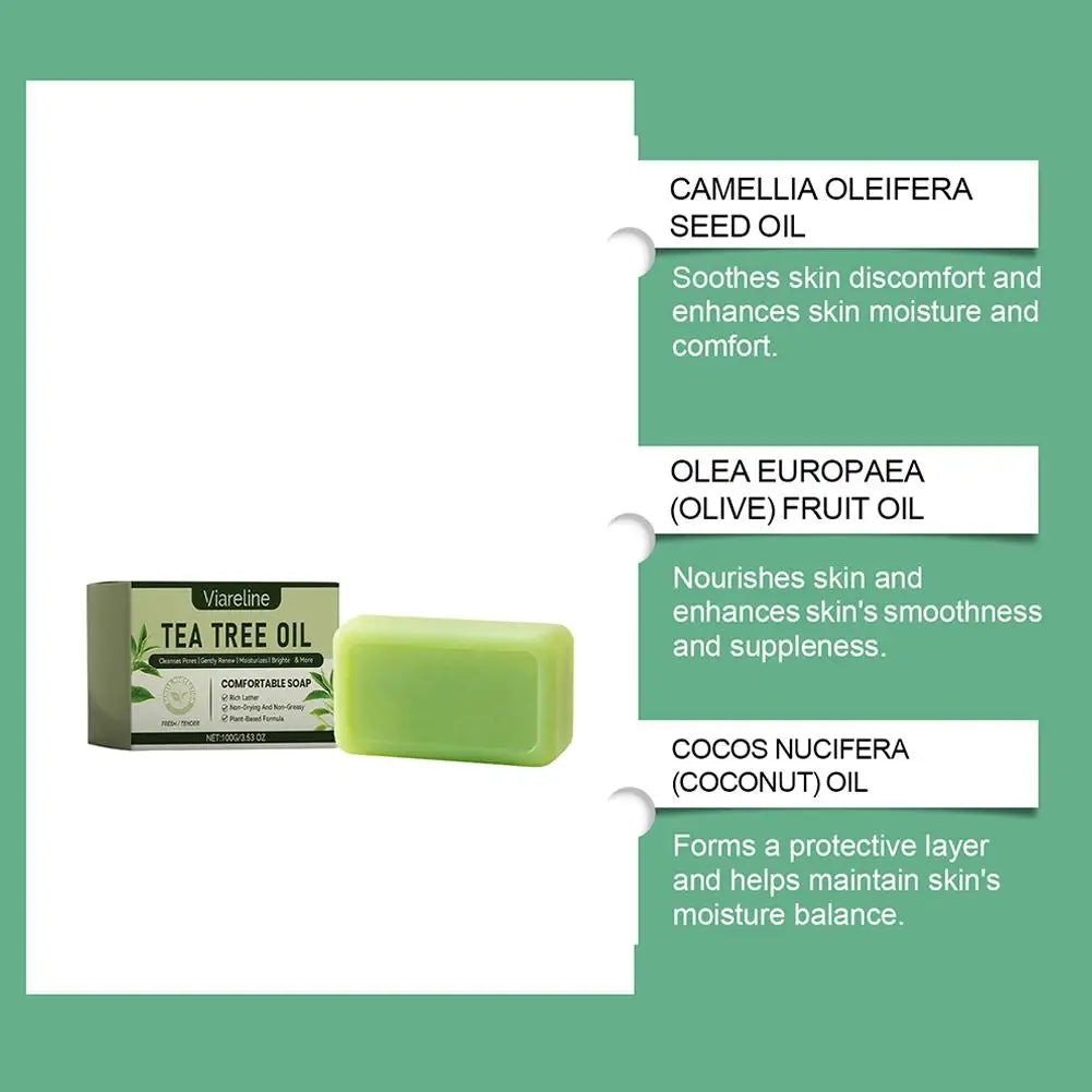 Handmade Soap Face Body Wash Tea Tree Oil Cleaning Gentle Exfoliating Qme