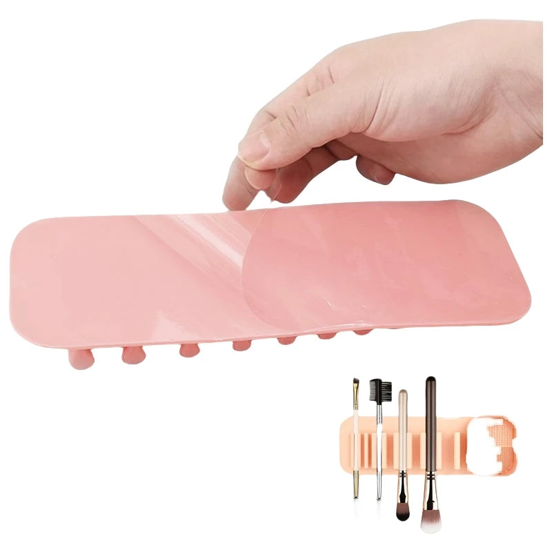 1/2/3/4 Pcs Silicone Makeup Brush Cleaner Tool Wall Mounted Suction Cup Makeup Brush Drying Rack Cleaning Drying Makeup Brush Qme