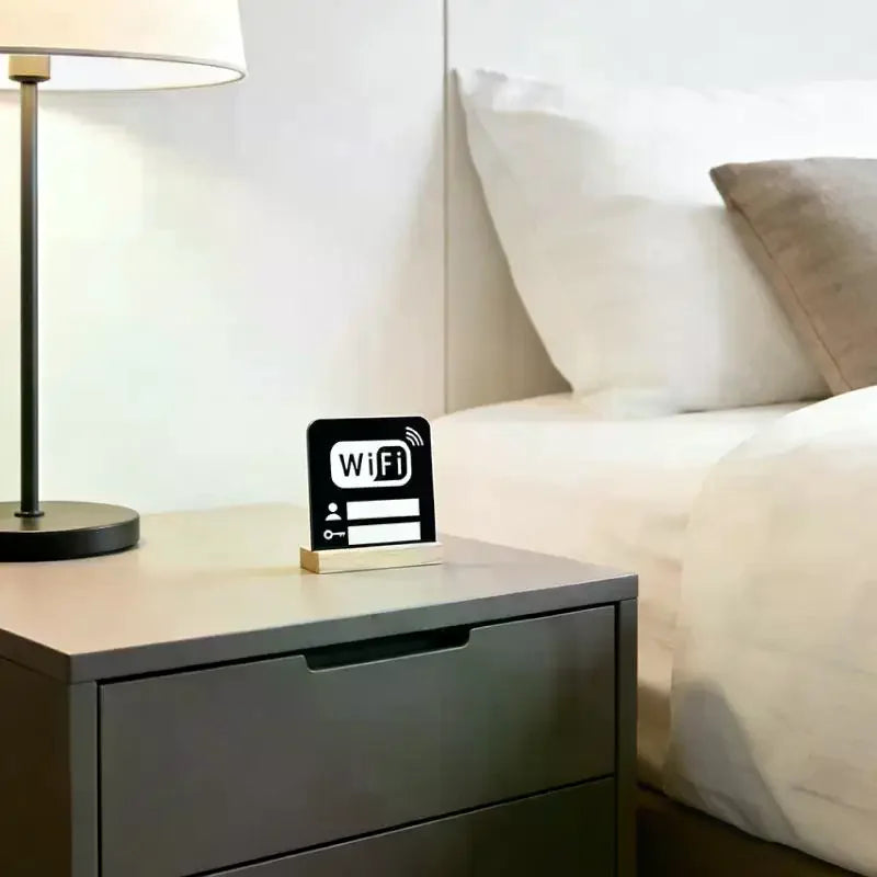 1 Acrylic Mirror Wifi Sign Public Places House Shops Handwriting Qme