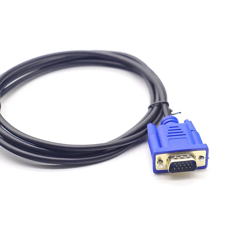 5pcs Top Quality HDMI-compatible To VGA Cable Male to Male 1.8M Video Adapter Only For HD player to HDTV Hardware Qme