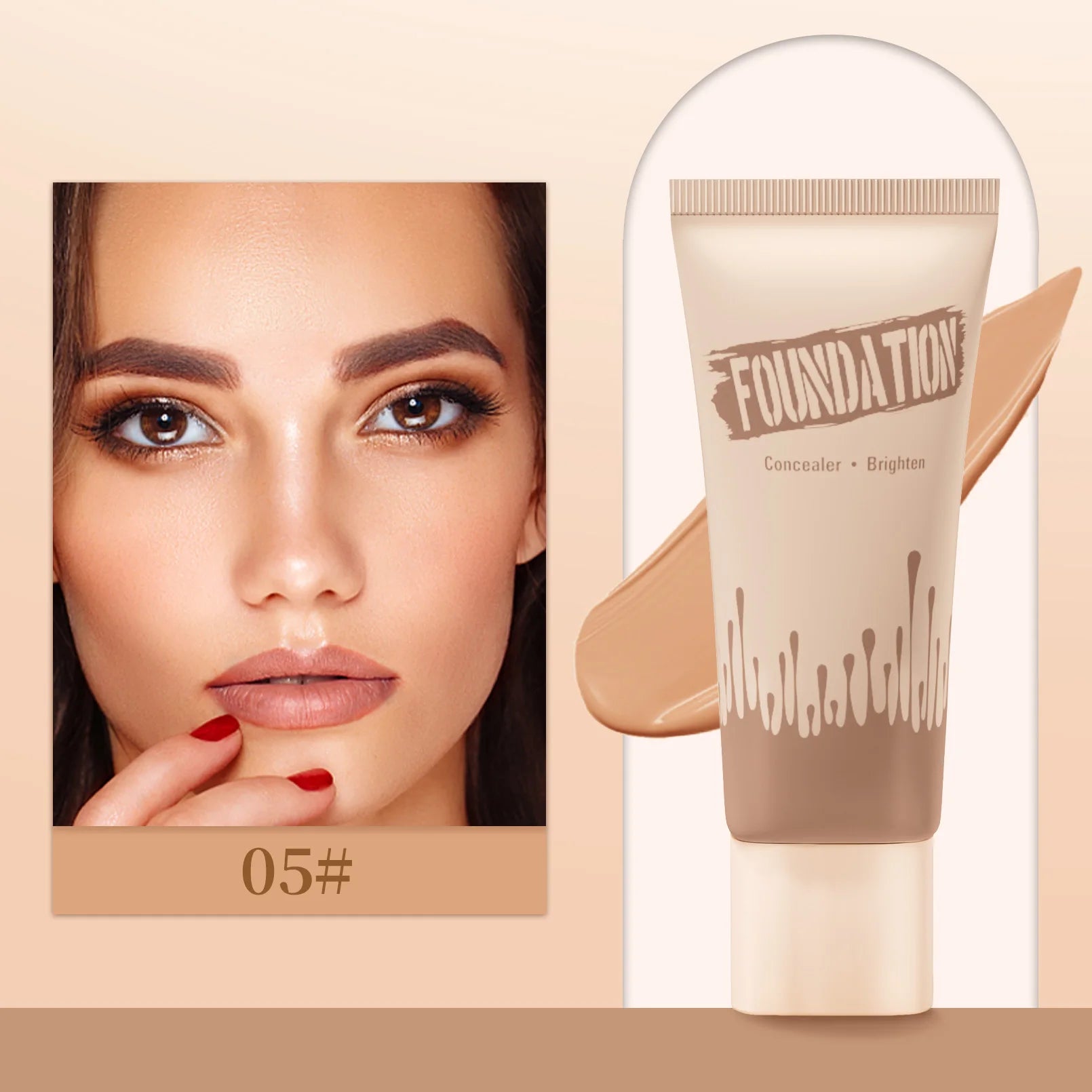 Matte Finish Liquid Foundation - Oil-Control, Waterproof, Full Coverage Concealer for All Skin Tones Qme 9516-5