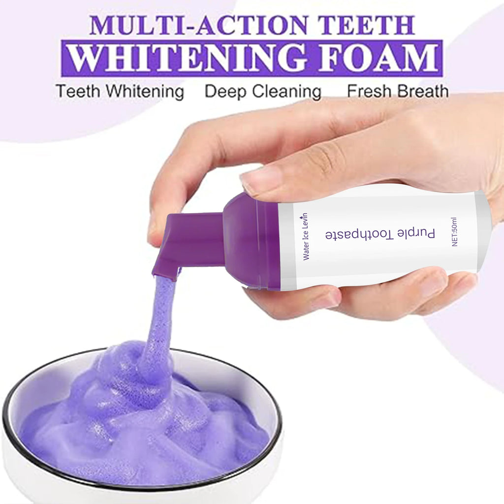 50ml of Purple Toothpaste, Suitable for Both Men and Women, Eliminates the Fear of Tooth Stains or Bad Breath, Confidently Show Off Your White Teeth, Enjoy Fresh Breath during Intimate Moments, Refreshing for Summer Qme
