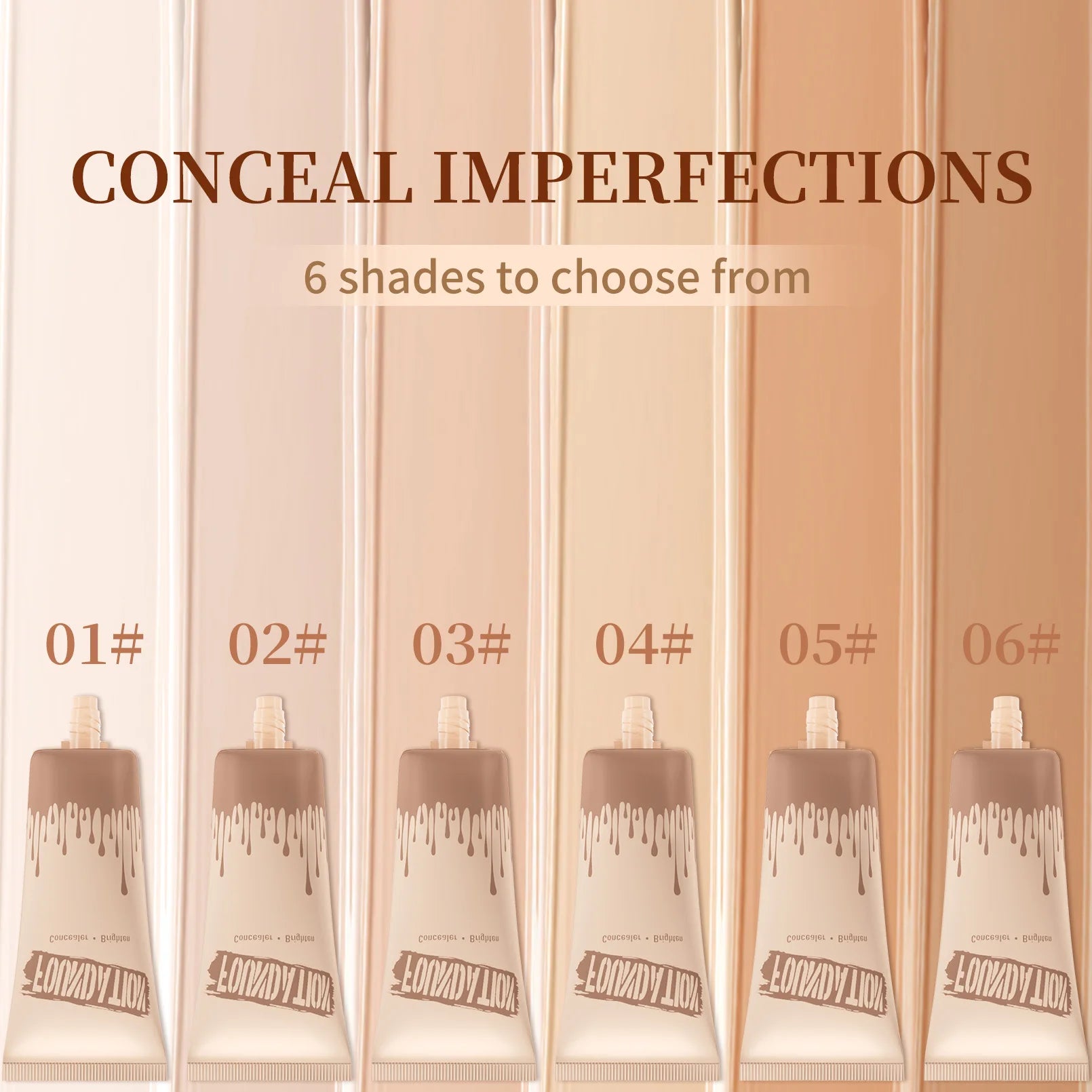 Full Coverage Foundation, Matte Finish Oil-control Liquid Foundation, Covering Blemishes And Dark Spot, Concealer Cream Qme