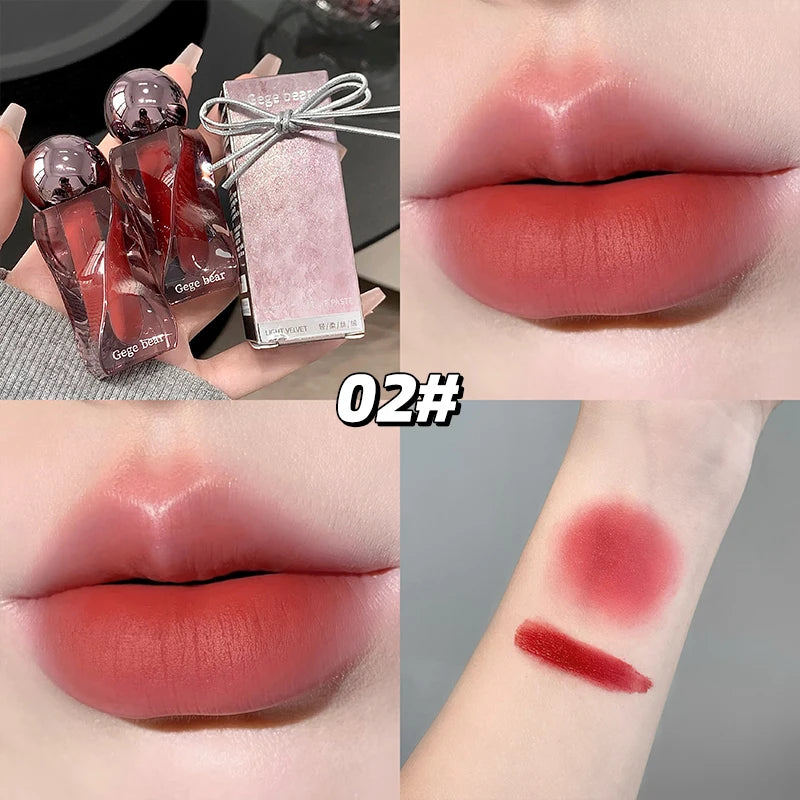Gege Bear Lip Glaze Matte Velvet Clay Irregular Bottle Design Qme GX1315-02