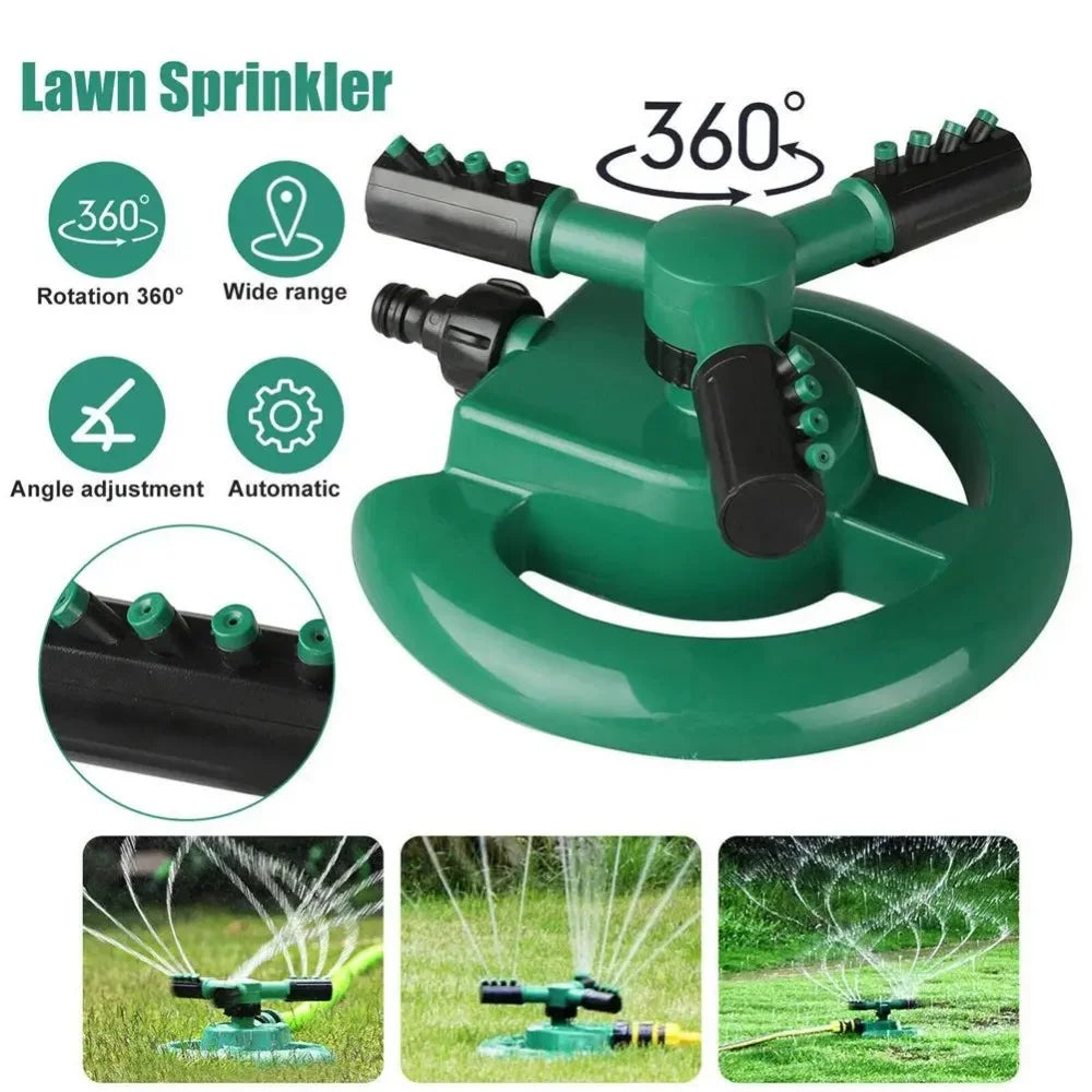 360 Degree Automatic Rotation Lawn Water Sprinkler Garden Grass Watering Irrigation Tool Quick Connecting Water-saving Nozzle Qme