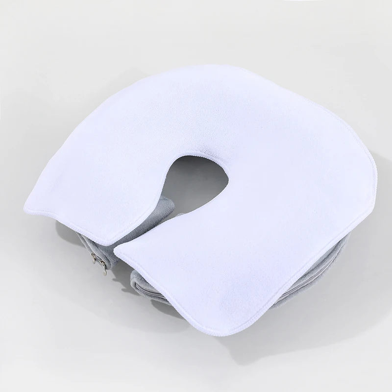 Microfiber Head Pad Towels U-shaped Facial Pillow Covers Thickened Qme White