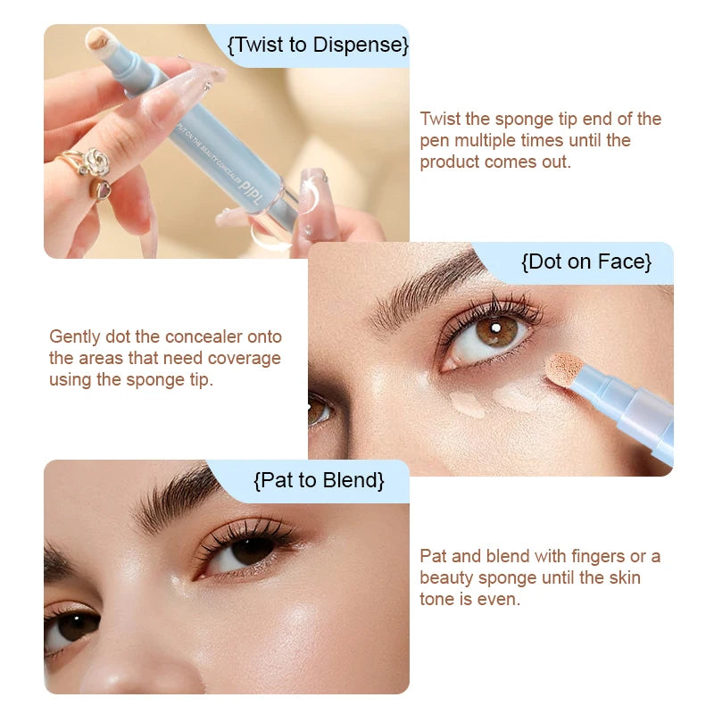 Sponge Head Liquid Concealer Stick Full Coverage Dark Circles Marks Qme