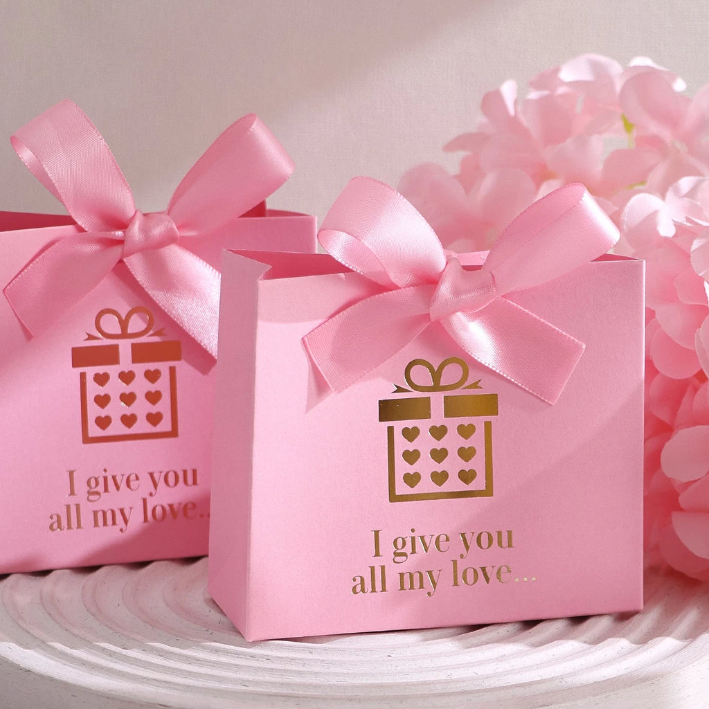 10 Pack of Cute Mini Gift Boxes in Heart Shape - Perfect for Valentine's Day, Weddings and Special Occasions - Ideal for Candies Qme