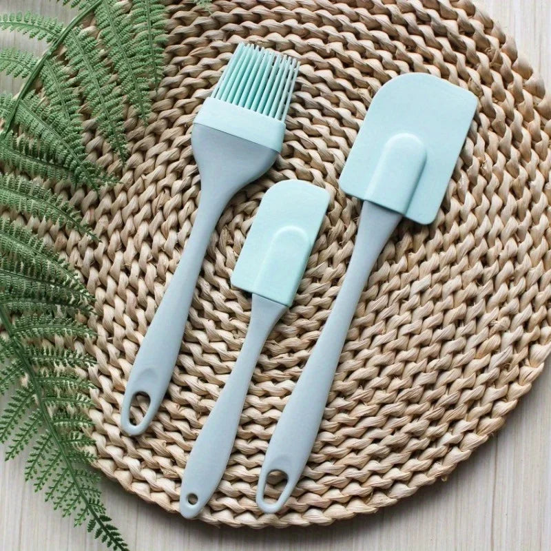 3pcs, Silicone Baking Spatulas, Butter Spatulas, Cream Spreader Spatulas, Oil Brush For Baking Cooking Grill, Kitchen Oil Brush Qme