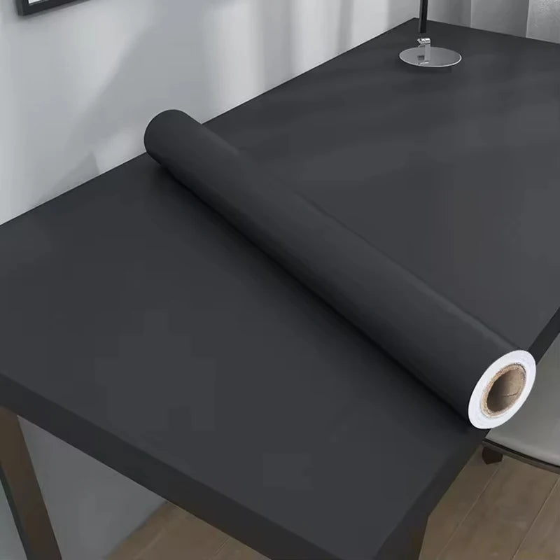 40cm Self-adhesive Film Matt Black Sticker Furniture Kitchen for Cupboards Table Wall DIY Renovation Wallpaper Qme