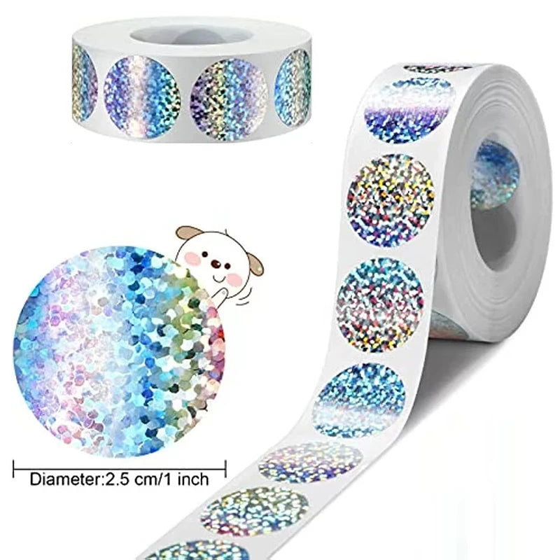 300Pcs 2.5CM Round Laser Off Stickers Surprise Labels Secret Code Cover Sticker Activity Card Self-Adhesive Sticker. Qme