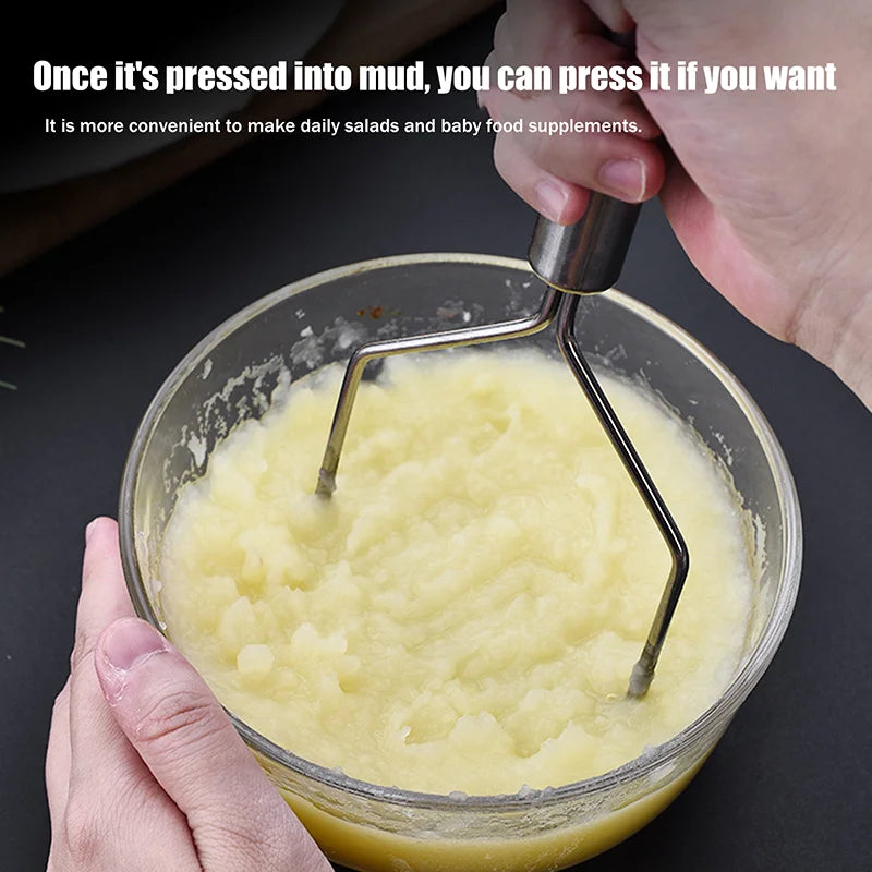 1 Stainless Steel Wave Potato Masher Ideal Kitchen Vegetable Fruit Qme