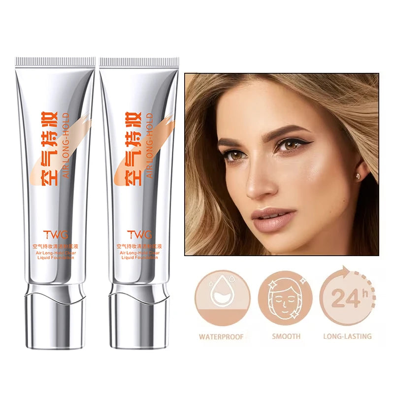 Clear Air Liquid Foundation Waterproof Sweat Proof Light Natural Fit Qme