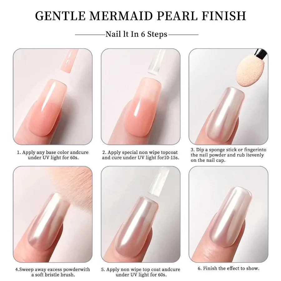 Moon Light Holographic Nail Powder Solid Glitter White Mirror Effect Qme