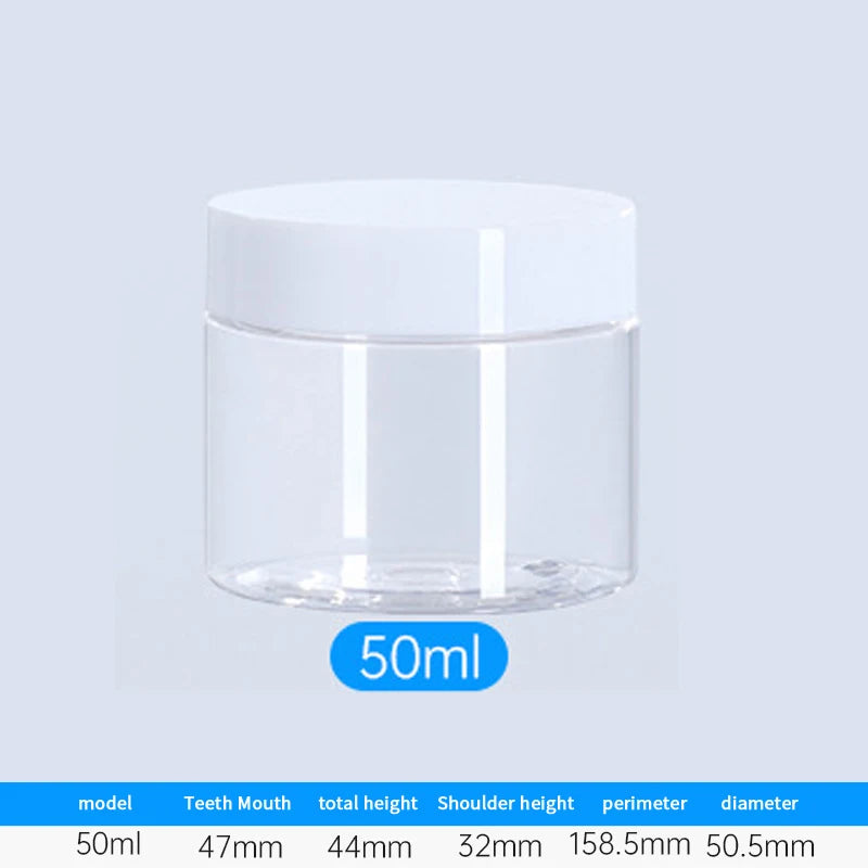 Travel Face Cream Jar Empty Plastic Cosmetic Makeup Bottle Qme 50ml White