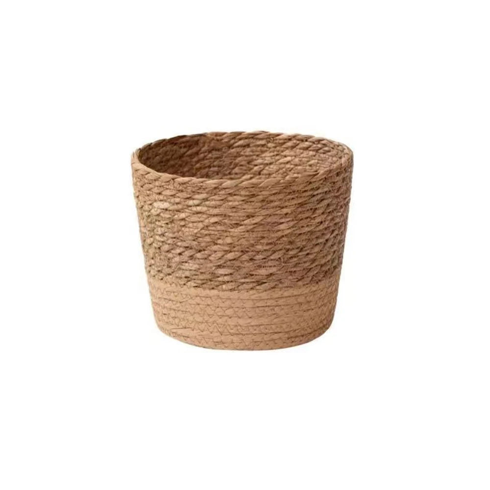 1PC Straw Hanging Basket Planter Twine Woven Flower Basket Rattan Basket Hanging Orchid Pot Pot Hanging Basin Qme M