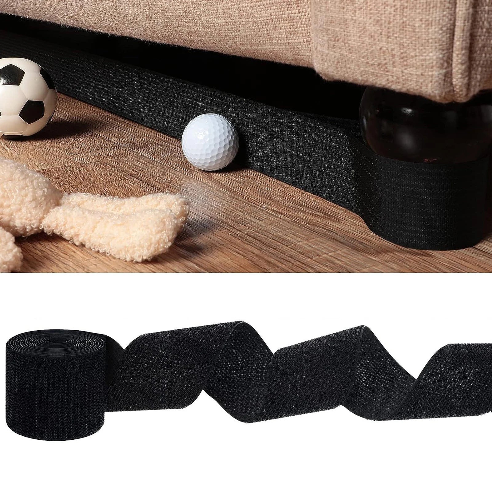 Home Under Couch Blocker Dustproof Adhesive Strap Under Couch Blocker Adjustable Multifunction Edge Baffle Fixed Strap Qme C