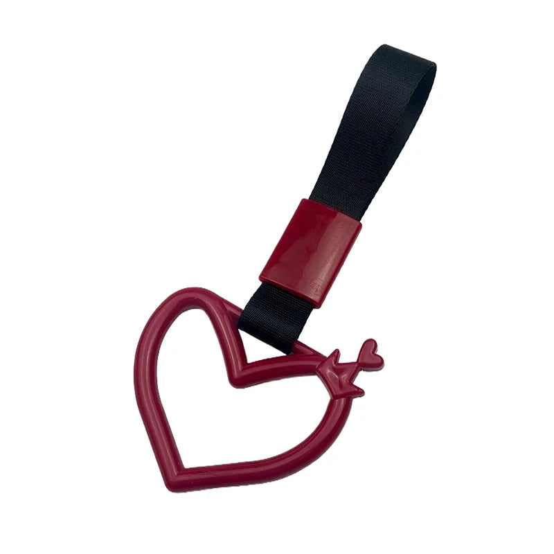 Colorful Car Tow Strap Tsurikawa Ring Heart JDM Train Bus Handle Hand Qme