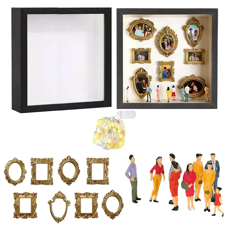 DIY Mini Museum Silhouette Box–Celebrate Your Unique Memories In Style, Personalized DIY Photo Family Memory Display Case Frame Qme A