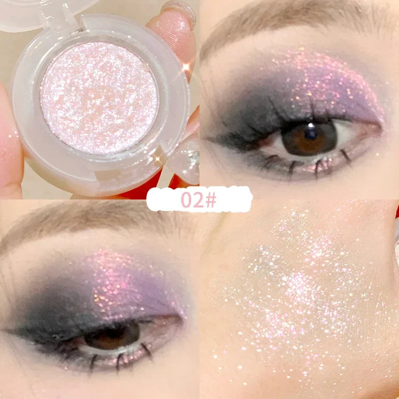 Peach Highlighter Eyeshadow Palette Diamond Glitter Mashed Potatoes Highlighter Gel Face Body Brighten Natural Contour Make up Qme 02 pink