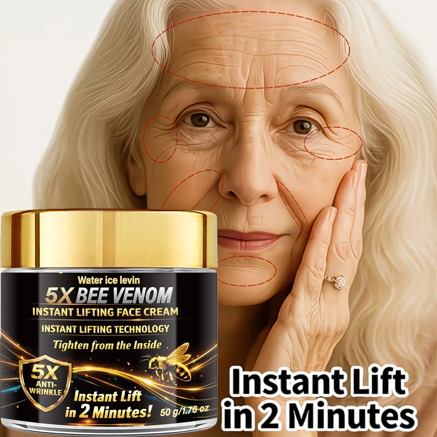 Bee Venom Retinol Face Cream, Hydrating Collagen Formula for Firming & Anti-Aging Skin Qme