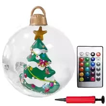 24 Inch Inflatable Christmas Balls Outdoor Christmas Decorations with Lights PVC Giant Inflatable Christmas Balls Holiday Decor Qme C-Shine 60cm