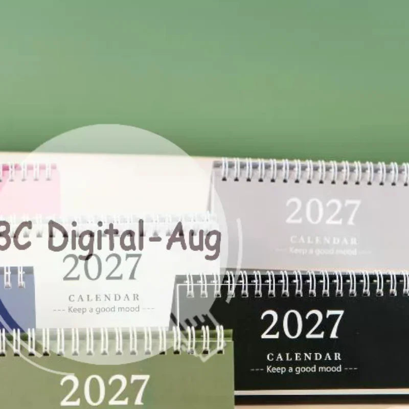 2027 Mini Standing Desk Calendar Coil Flip Monthly Planner Compact Qme