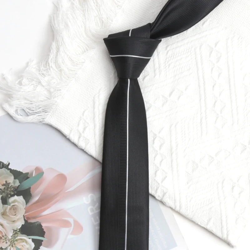 Men Tie Luxury Fashion Jacquard Black Red Necktie Plaid Patchwork Qme A1