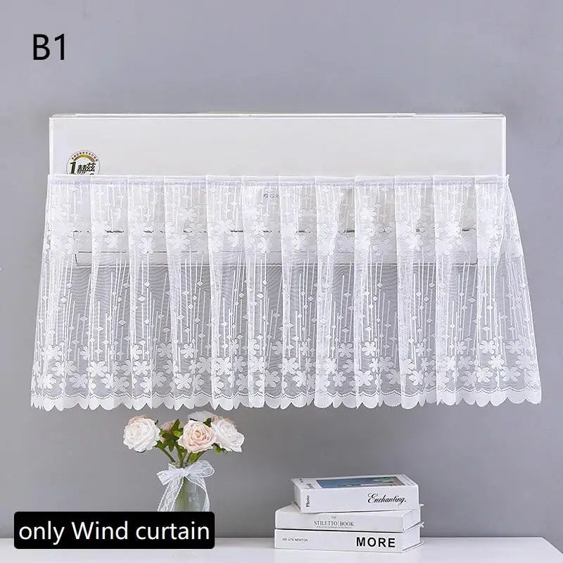 Lace Embroidery Flower Bedroom Curtain Windproof Dustproof Anti-UV Qme B1