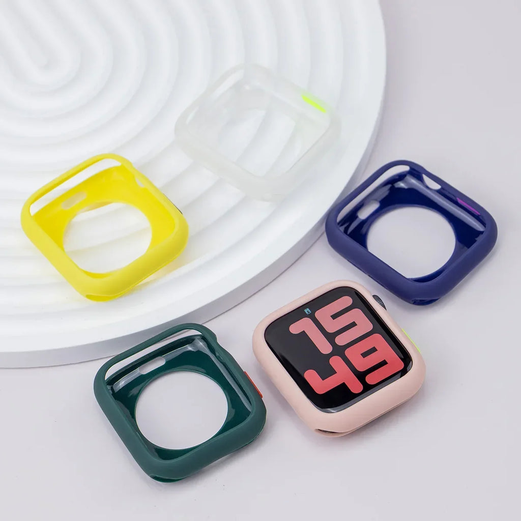 Candy Soft Silicone Case For Apple Watch Cover Ultra 9 8 7 6 Se 45mm 42mm 44mm 40mm 41mm 38mm rubber Protection watch for women Qme